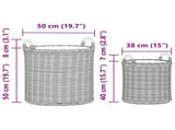 Planter Basket with Storage 2 pcs Grey Lacak Rattan 42020951