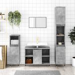ZNTS 3 Piece Bathroom Furniture Set Concrete Grey Engineered Wood 3190295