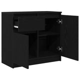 Sideboard with Drawer Black Oak 71x35x65 cm Engineered Wood 861599