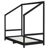 Kids Bed Frame Black 80x160 cm Solid Wood Pine 835711