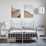 Metal Bed Frame without Mattress with Footboard White 150x200cm 353606