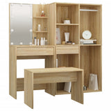 Dressing Table Set with LED Sonoma Oak Engineered Wood 3114101