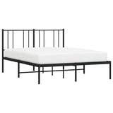 Metal Bed Frame without Mattress with Headboard Black 135x190cm 352479