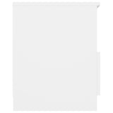 Bed Cabinet Set of 2 White Engineered wood Medium Bed Cabinet 806158