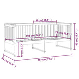 Day Bed without Mattress 75x190 cm Small Single Solid Wood Pine 820891