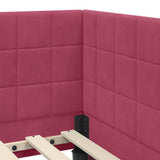 Corner Bed Frame with Headboard Wine Red 80 cm x 200 cm Velvet 42016372