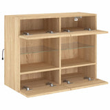 TV Wall Cabinet with LED Lights Sonoma Oak 78.5x30x60.5 cm 837101