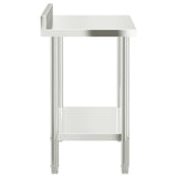 Kitchen Work Table with Backsplash 110x55x93 cm Stainless Steel 376466