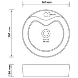 147036 Luxury Wash Basin with Overflow Matt Dark Green 36x13 cm Ceramic