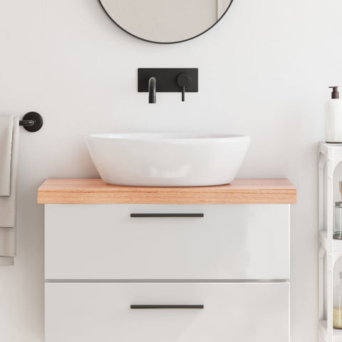 Bathroom Countertop Light Brown 80x40x cm Treated Solid Wood 3156118