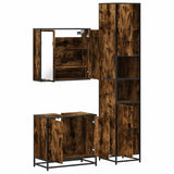 3 Piece Bathroom Furniture Set Smoked Oak Engineered Wood 3301067