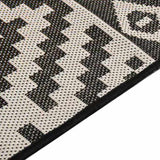 Outdoor Flatweave Rug 100x200 cm Black Stripes 340850