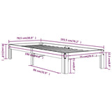 Bed Frame without Mattress 75x190cm Small Single 810325