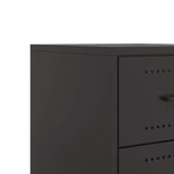 ZNTS Bedside Cabinet Black 36x39x43.5 cm Steel 846626