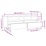 TV Cabinet White 100x34.5x44.5 cm Engineered Wood 831901