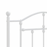 Metal Bed Frame without Mattress with Headboard White 100x190cm 353482