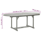 Dining Table Grey Solid acacia wood with grey wash finish Medium 47277
