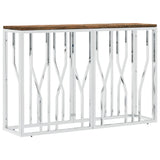 Console Table Stainless Steel and Solid Wood Reclaimed 350029