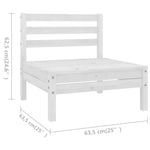 ZNTS 6 Piece Garden Lounge Set Solid Pinewood White 3082723