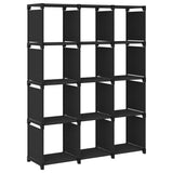 12-Cube Display Shelf Black 103x30x141 cm Fabric 322614