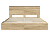 Storage Bed with Drawer Sonoma Oak 140 x 190 cm Engineered Wood 3409547