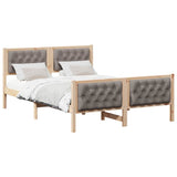 Bed Frame with Headboard Taupe 140 x 190 cm Solid Pine Wood 3394296