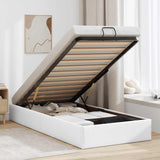 Ottoman Bed Frame without Mattress White Single Faux Leather 3310828