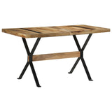 ZNTS Dining Table 140x70x76 cm Rough Mango Wood 321606