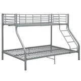 Bunk Bed Frame without Mattress Grey Metal 140x200 cm/90x200 cm 287904