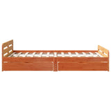Bed frame without Mattress Wax Brown 135x190 cm Double Solid Wood Pine 3309055