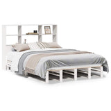 Bookcase Bed without Mattress White 140x190 cm Solid Wood 3323948