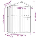 Garden Shed Brown 126x97.5x177 cm Galvanised Steel 316236
