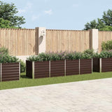 Garden Raised Bed Brown 320x80x77 cm Galvanised Steel 45715
