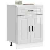 Kitchen Base Cabinet Porto High Gloss White Engineered Wood 853969