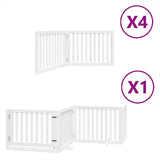 Dog Gate with Door Foldable 12 Panels White 960 cm Poplar Wood 3155676