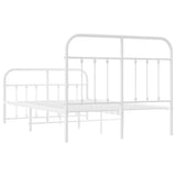 Bed Frame White Powder-Coated Steel 120x190 cm Bed Frame 352642