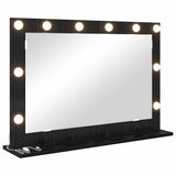 Vanity Mirror Rectangular with Mirror Black Oak 80 x 15 x 18 cm 868294