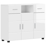 Wooden Cabinet with Drawer High Gloss White 88.5 x 30.5 x 73 cm 880285