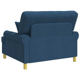 Armchair with Cushions Blue Fabric 42043512