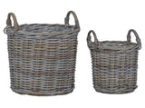 Planter Basket with Storage 2 pcs Grey 42020957