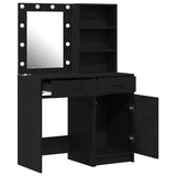 Dressing Table Set with Drawer 2 pcs Black Oak Engineered Wood 3334273