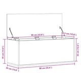 Storage Box Concrete Grey 90x35x35 cm Engineered Wood 840684
