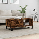 Coffee Table Smoked Oak 90x50x36.5 cm Engineered Wood 830577