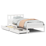 Bed Frame without Mattress White 75x190 cm Small Single Solid Wood Pine 3301460