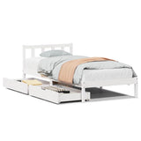 Bed Frame without Mattress White 75x190 cm Small Single Solid Wood Pine 3301460