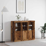 LED Sideboard 3 pcs Old Wood 123 x 37 x 100 cm Engineered Wood 3333117