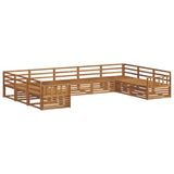 Outdoor Sofa Set 9 pcs Natural Solid Acacia Wood 3374119
