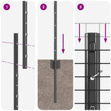 Welded Wire Fence with Post 25 x 1.2 m PVC-Coated Steel 3336604