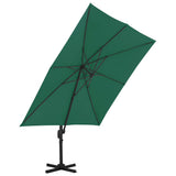 Cantilever Garden Parasol Green Fabric with a PA coating Large 44634