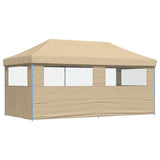 ZNTS Foldable Party Tent Pop-Up with 3 Sidewalls Beige 4004943